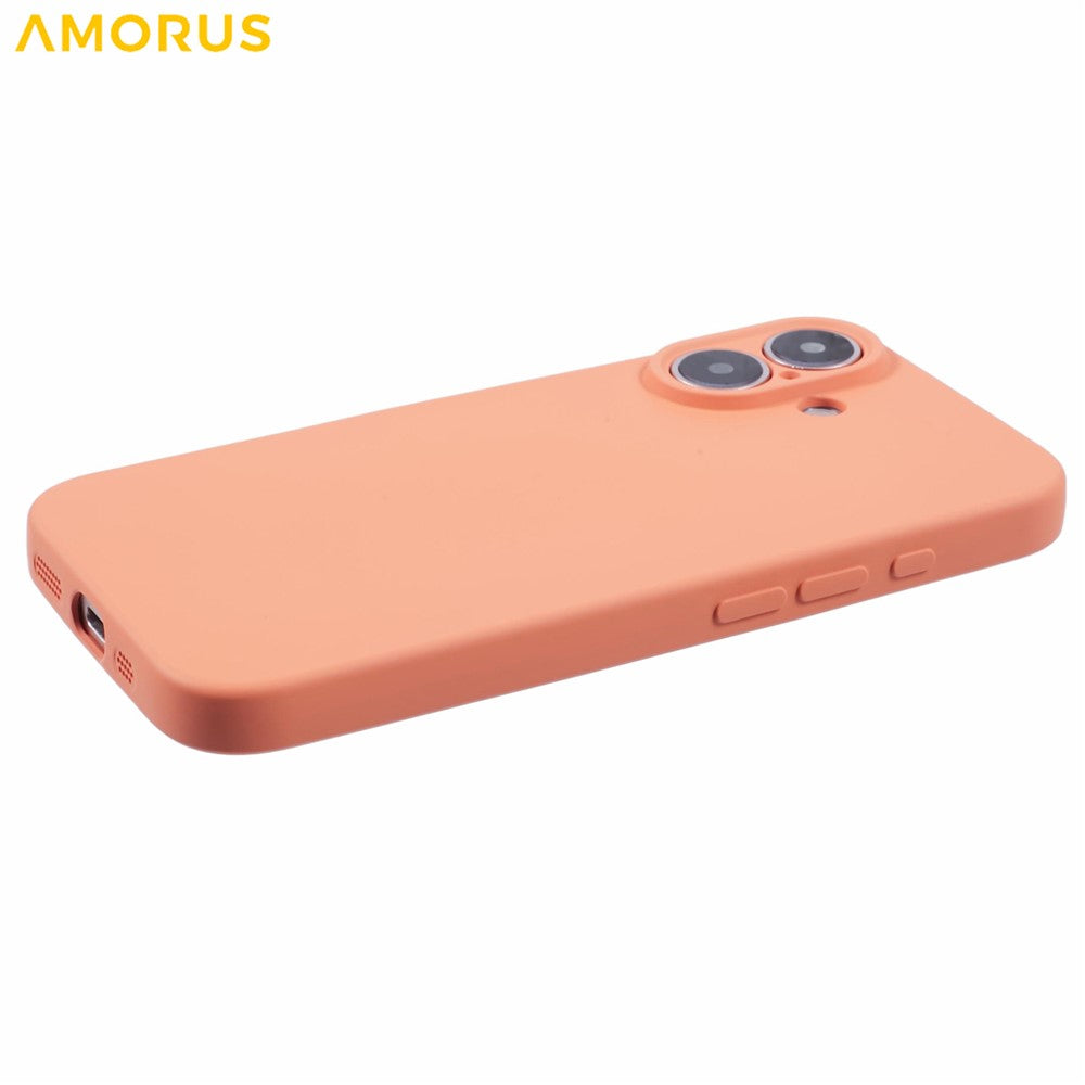 AMORUS For iPhone 16 Plus Case Precise Cutouts TPU Fiber Lining Shockproof Phone Cover