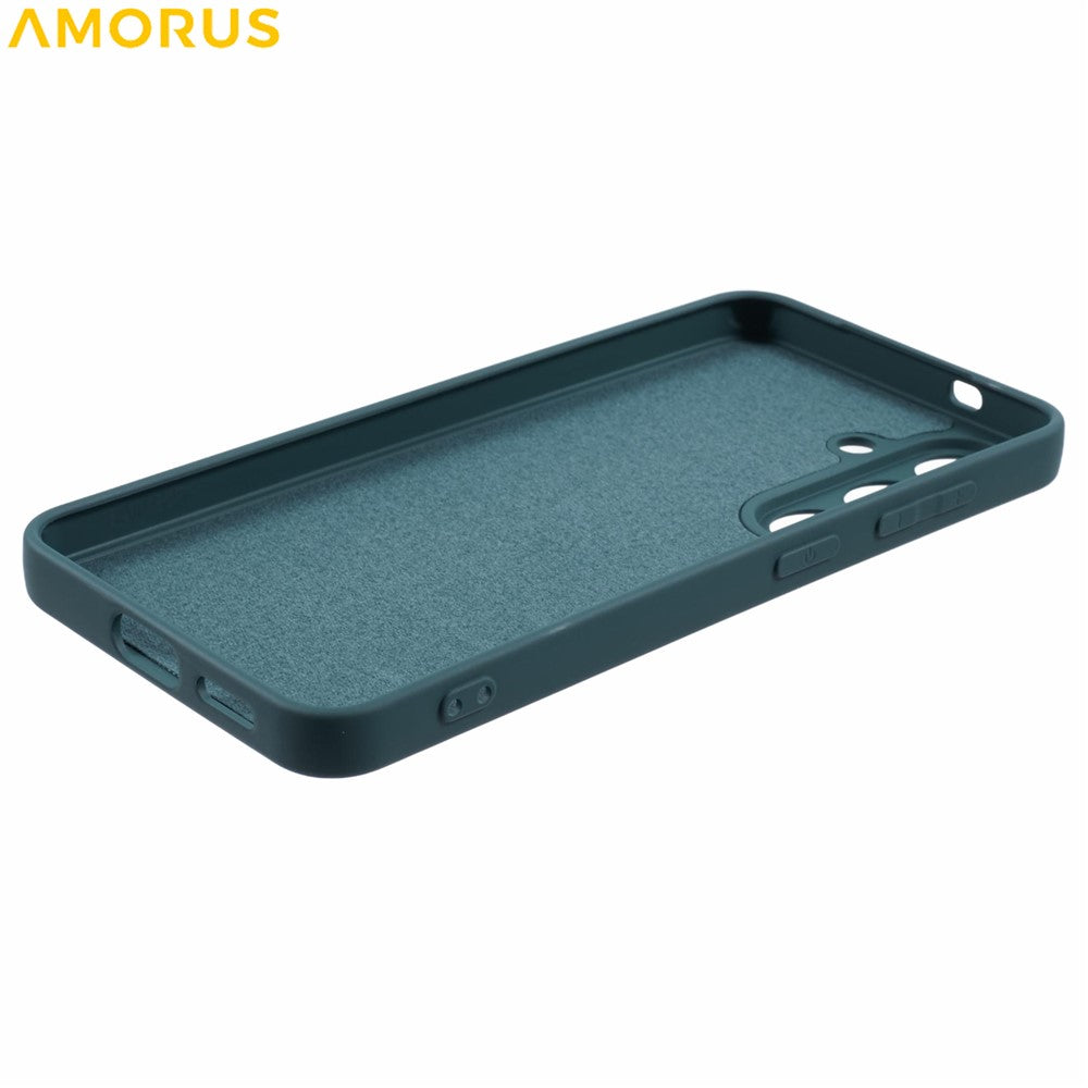 AMORUS For Samsung Galaxy S25 Case Precise Cutouts TPU Fiber Lining Shockproof Phone Cover
