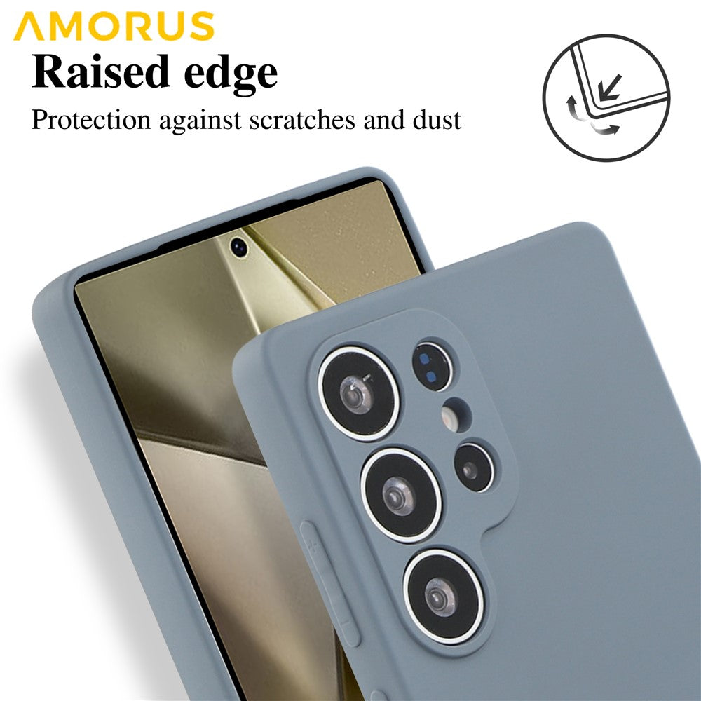 AMORUS For Samsung Galaxy S25 Ultra Case Precise Cutouts TPU Fiber Lining Shockproof Phone Cover