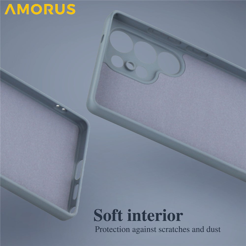 AMORUS For Samsung Galaxy S25 Ultra Case Precise Cutouts TPU Fiber Lining Shockproof Phone Cover