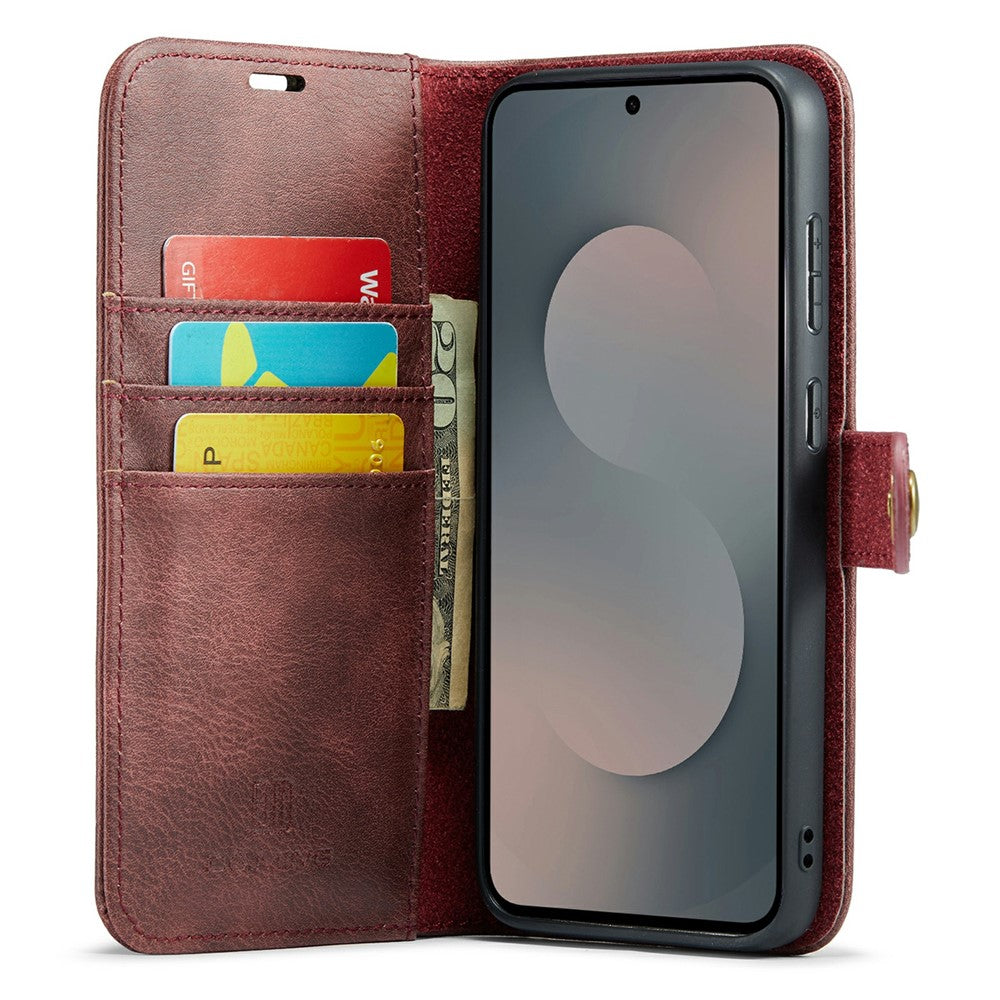 DG.MING for Samsung Galaxy S25 FE Case Detachable Split Leather Phone Cover