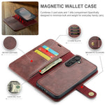 DG.MING for Samsung Galaxy S25 FE Case Detachable Split Leather Phone Cover
