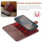 DG.MING for Samsung Galaxy S25 FE Case Detachable Split Leather Phone Cover