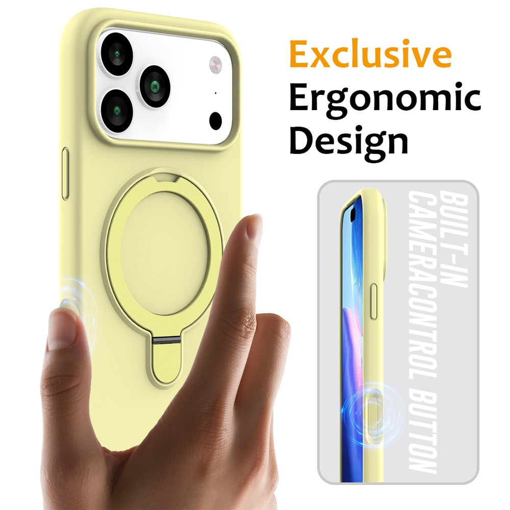 For iPhone 18 Pro Max / 17 Pro Max Case Compatible with MagSafe Kickstand PC + Silicone Phone Cover