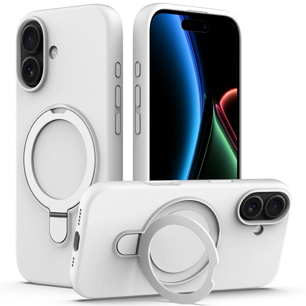 Till iPhone 17-fodral kompatibelt med MagSafe, ställfunktion, PC + silikon mobilskal