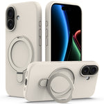 Till iPhone 17-fodral kompatibelt med MagSafe, ställfunktion, PC + silikon mobilskal