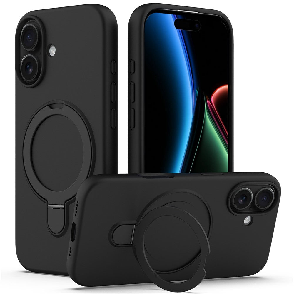 Till iPhone 17-fodral kompatibelt med MagSafe, ställfunktion, PC + silikon mobilskal
