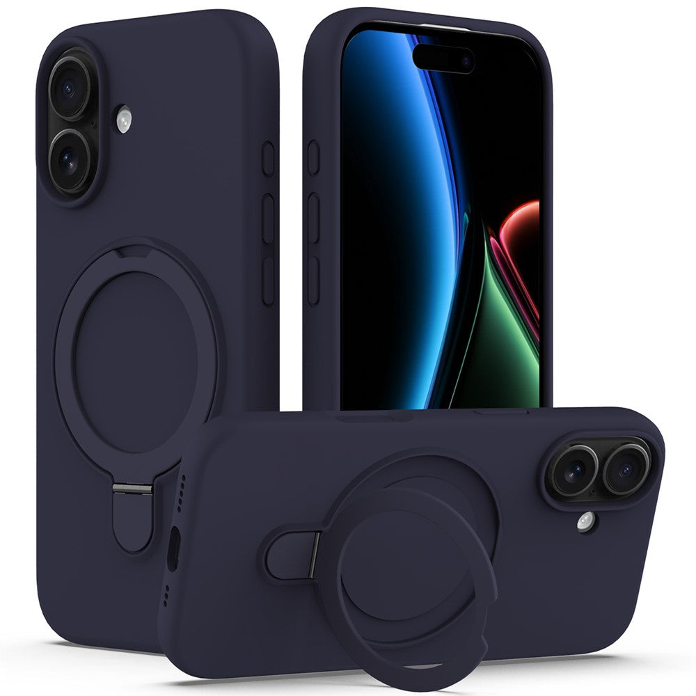 Till iPhone 17-fodral kompatibelt med MagSafe, ställfunktion, PC + silikon mobilskal