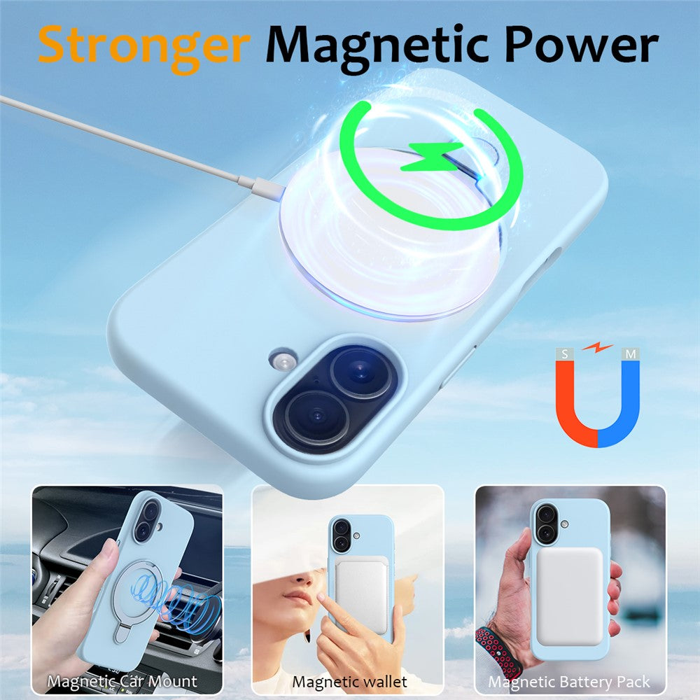 iPhone 17 Skal MagSafe med Ställ PC/Silikon - Himmelsblå
