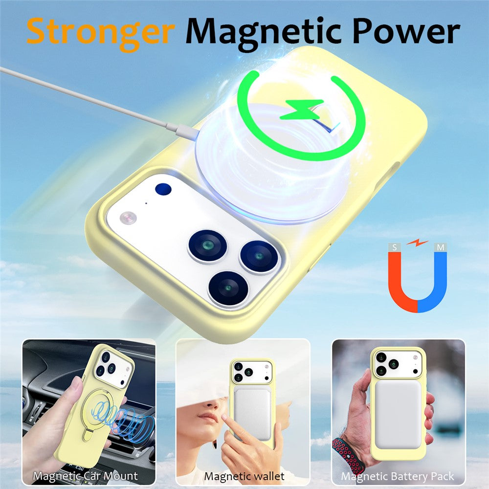 For iPhone 18 Pro / 17 Pro Case Compatible with MagSafe Kickstand PC + Silicone Phone Cover