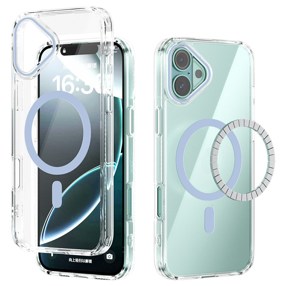 ABEEL til iPhone 16 Plus Cover Kompatibel med MagSafe Ridsefast Klart TPU PC Telefon Bagcover
