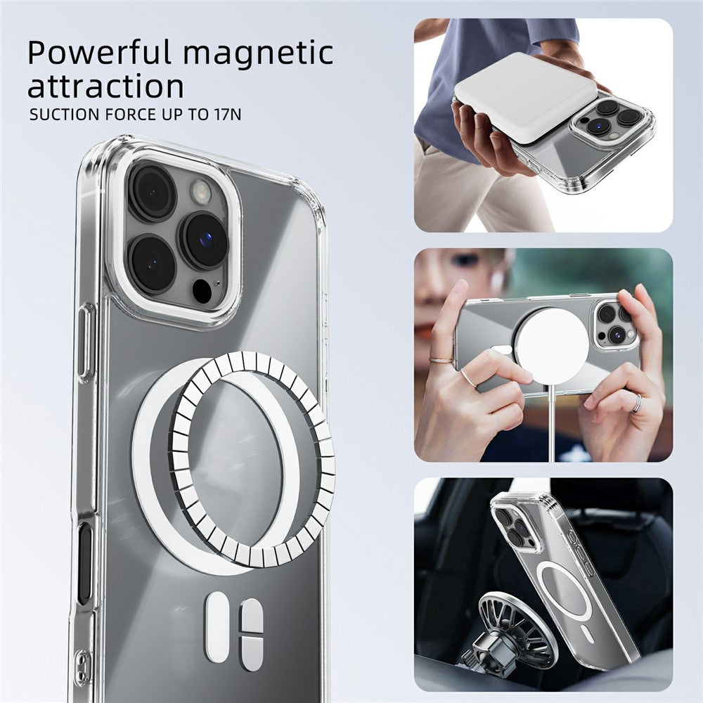 ABEEL For iPhone 16 Pro Case Compatible with MagSafe Anti Scratch Clear TPU PC Phone Back Cover
