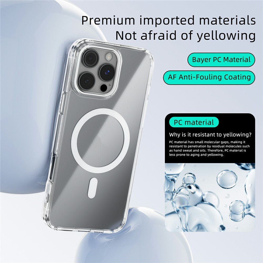 ABEEL For iPhone 16 Pro Case Compatible with MagSafe Anti Scratch Clear TPU PC Phone Back Cover