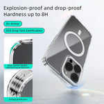 ABEEL For iPhone 16 Pro Case Compatible with MagSafe Anti Scratch Clear TPU PC Phone Back Cover