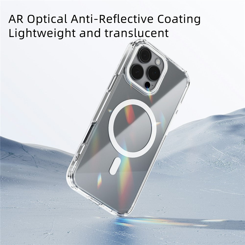ABEEL For iPhone 16 Pro Case Compatible with MagSafe Anti Scratch Clear TPU PC Phone Back Cover