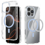 ABEEL For iPhone 16 Pro Case Compatible with MagSafe Anti Scratch Clear TPU PC Phone Back Cover