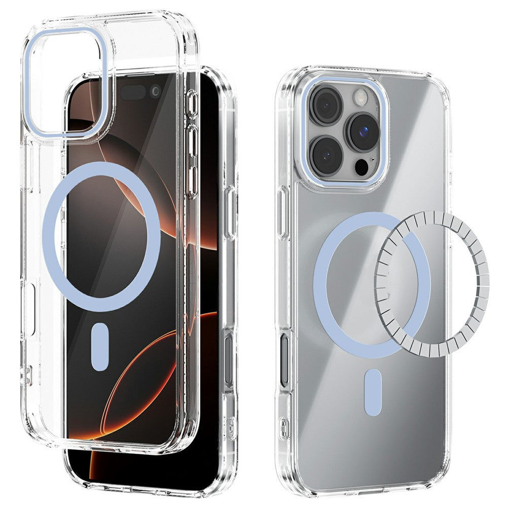 ABEEL For iPhone 16 Pro Case Compatible with MagSafe Anti Scratch Clear TPU PC Phone Back Cover
