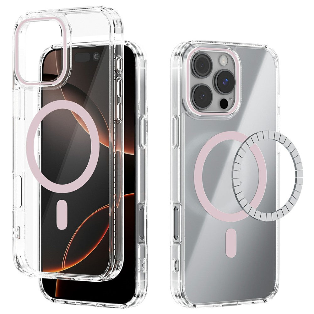 ABEEL For iPhone 16 Pro Case Compatible with MagSafe Anti Scratch Clear TPU PC Phone Back Cover