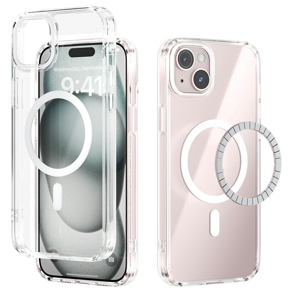 ABEEL For iPhone 13 Case Compatible with MagSafe Anti Scratch Clear TPU PC Phone Back Cover