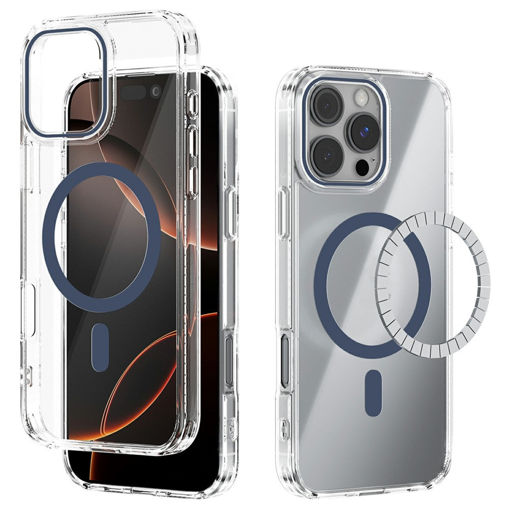 ABEEL For iPhone 16 Pro Max Cover kompatibelt med MagSafe Anti-ridse klart TPU PC telefonbagcover