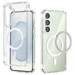 ABEEL For Samsung Galaxy S25 Magnetic Case Anti Scratch Clear TPU PC Phone Back Cover