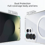 ABEEL For Samsung Galaxy S25 Magnetic Case Anti Scratch Clear TPU PC Phone Back Cover