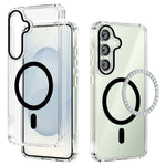 ABEEL For Samsung Galaxy S25 Magnetic Case Anti Scratch Clear TPU PC Phone Back Cover