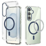 ABEEL For Samsung Galaxy S25 Magnetic Case Anti Scratch Clear TPU PC Phone Back Cover