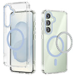 ABEEL For Samsung Galaxy S25 Magnetic Case Anti Scratch Clear TPU PC Phone Back Cover