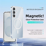 ABEEL For Samsung Galaxy S25+ Magnetic Case Anti Scratch Clear TPU PC Phone Back Cover