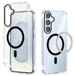 ABEEL For Samsung Galaxy S25+ Magnetic Case Anti Scratch Clear TPU PC Phone Back Cover