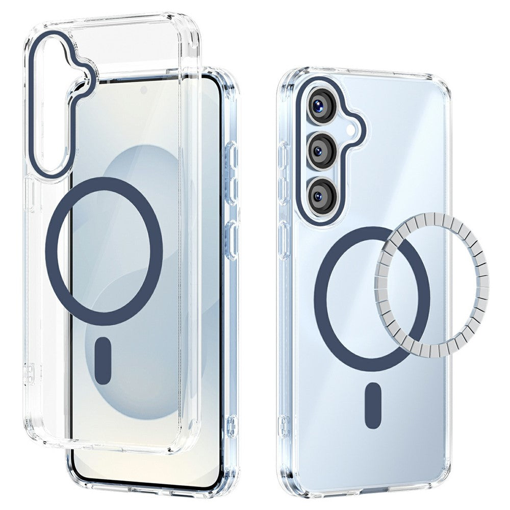 ABEEL For Samsung Galaxy S25+ Magnetic Case Anti Scratch Clear TPU PC Phone Back Cover
