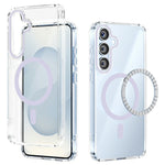 ABEEL For Samsung Galaxy S25+ Magnetic Case Anti Scratch Clear TPU PC Phone Back Cover