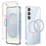 ABEEL For Samsung Galaxy S25+ Magnetic Case Anti Scratch Clear TPU PC Phone Back Cover