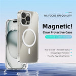 ABEEL For iPhone 15 Pro Cover Kompatibel med MagSafe Anti-Ridse Gennemsigtig TPU PC Telefon Bagcover
