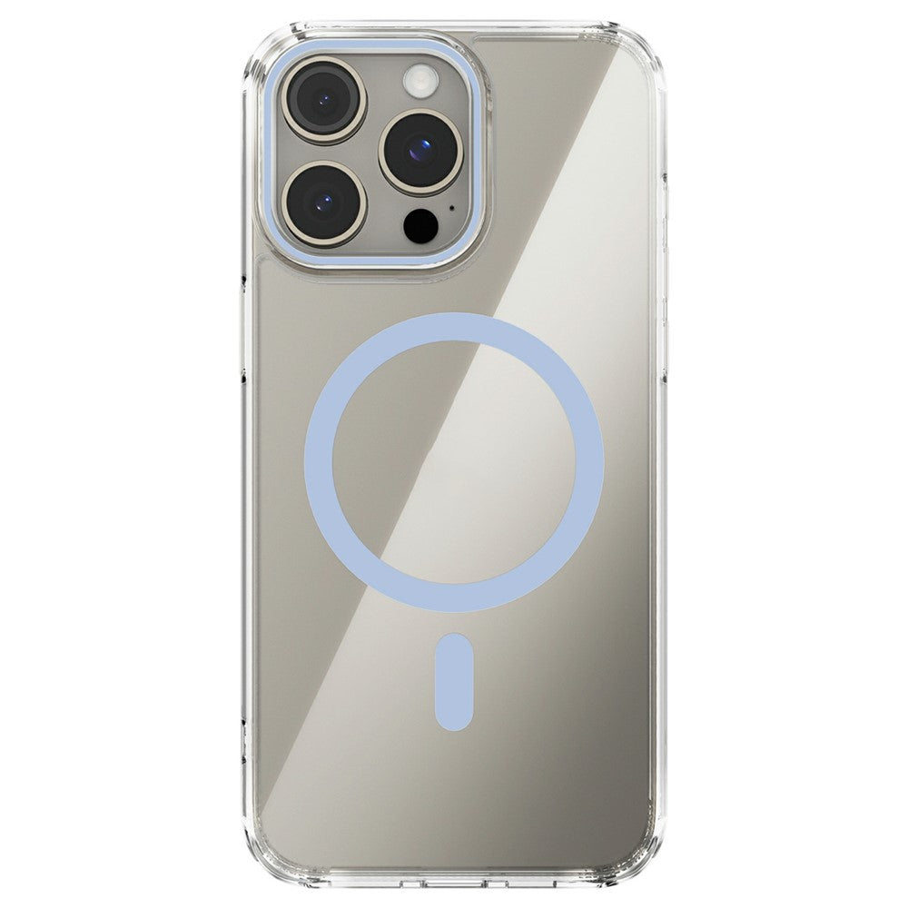 ABEEL For iPhone 15 Pro Cover Kompatibel med MagSafe Anti-Ridse Gennemsigtig TPU PC Telefon Bagcover