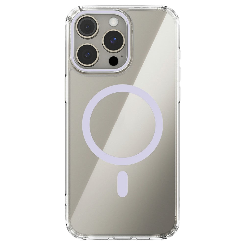 ABEEL For iPhone 15 Pro Cover Kompatibel med MagSafe Anti-Ridse Gennemsigtig TPU PC Telefon Bagcover