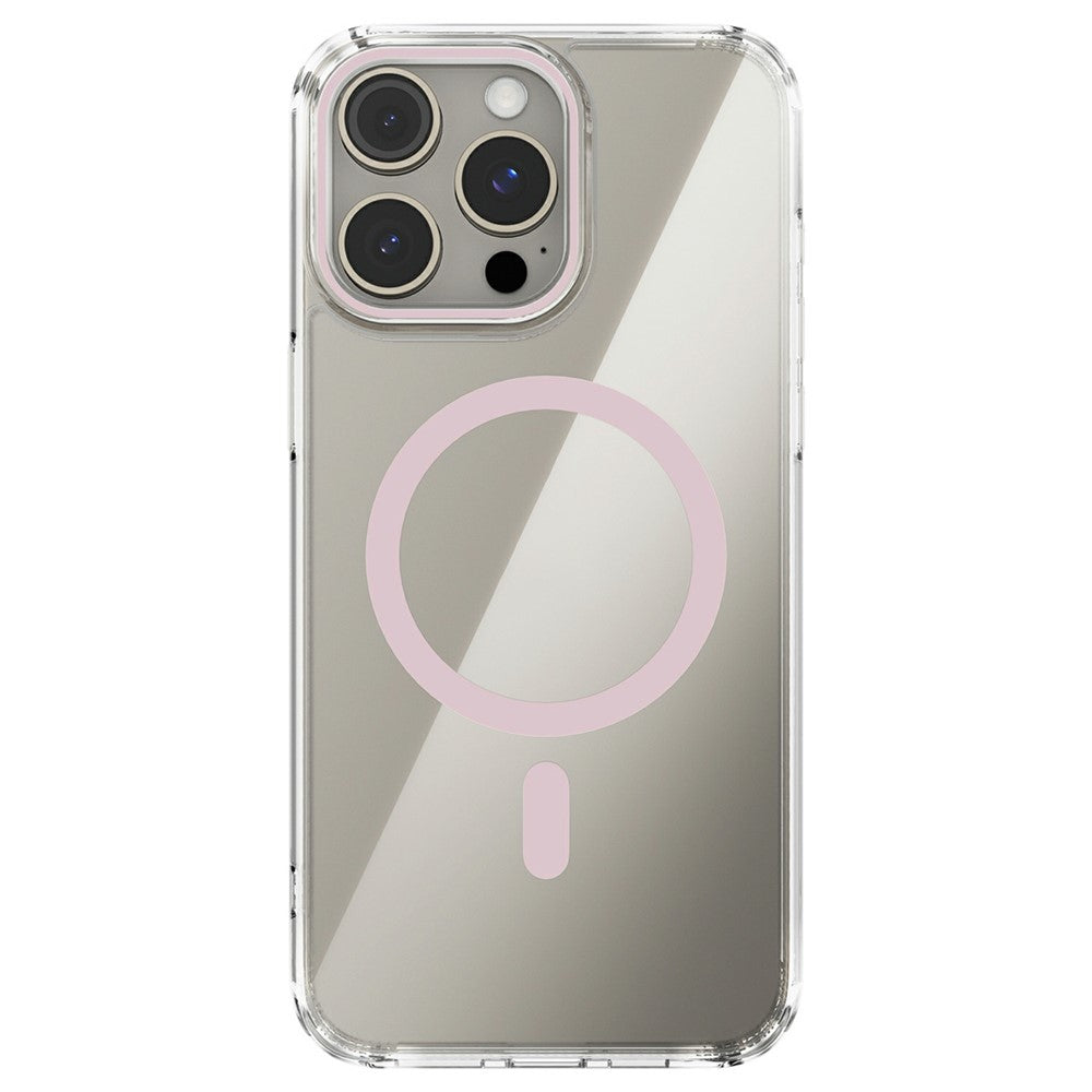 ABEEL For iPhone 15 Pro Cover Kompatibel med MagSafe Anti-Ridse Gennemsigtig TPU PC Telefon Bagcover