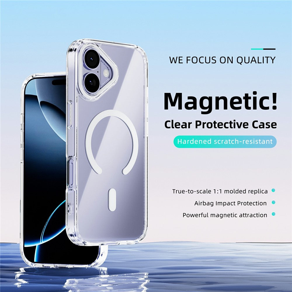 ABEEL For iPhone 17 Case Compatible with MagSafe Anti Scratch Clear TPU PC Phone Back Cover