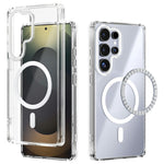 ABEEL til Samsung Galaxy S25 Ultra Magnetisk Cover Ridsefast Gennemsigtig TPU PC Telefon Bagside Cover