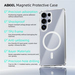 ABEEL til Samsung Galaxy S25 Ultra Magnetisk Cover Ridsefast Gennemsigtig TPU PC Telefon Bagside Cover