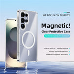 ABEEL til Samsung Galaxy S25 Ultra Magnetisk Cover Ridsefast Gennemsigtig TPU PC Telefon Bagside Cover