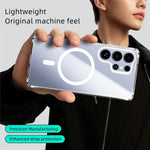 ABEEL til Samsung Galaxy S25 Ultra Magnetisk Cover Ridsefast Gennemsigtig TPU PC Telefon Bagside Cover