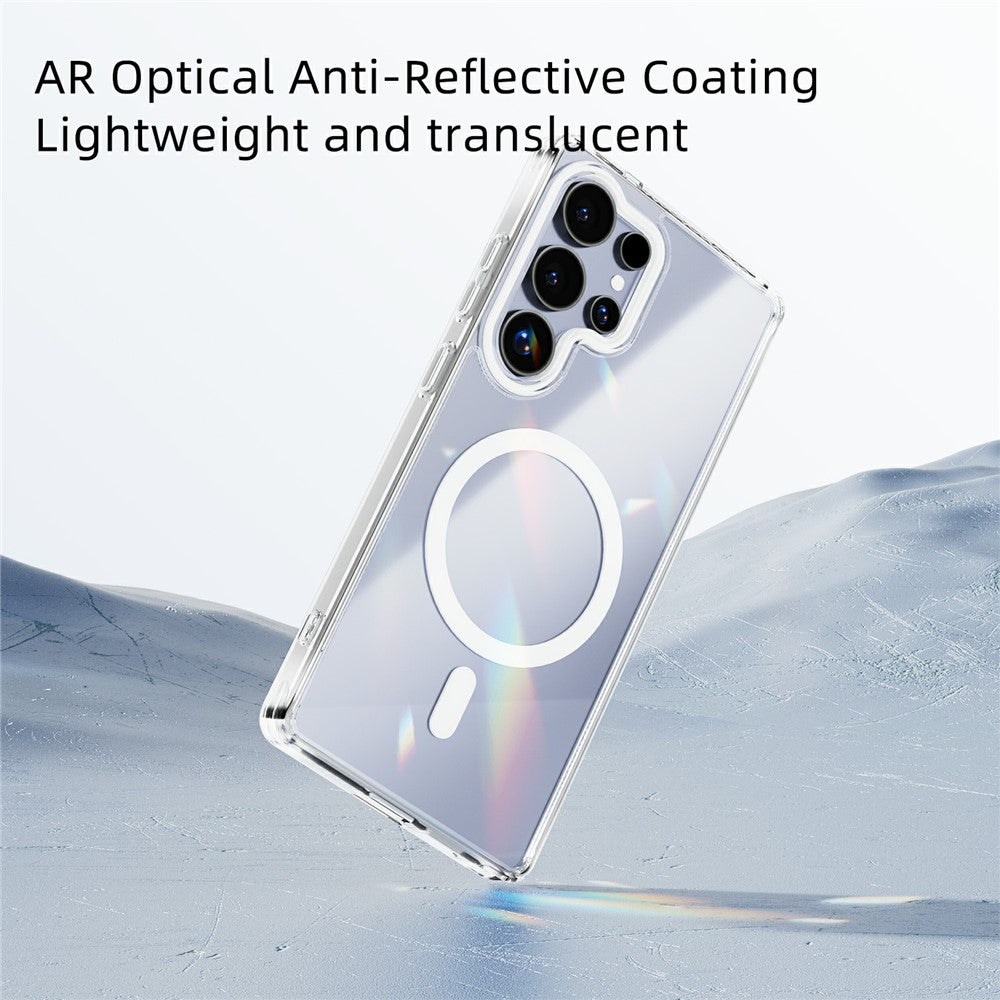 ABEEL til Samsung Galaxy S25 Ultra Magnetisk Cover Ridsefast Gennemsigtig TPU PC Telefon Bagside Cover