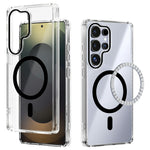 ABEEL til Samsung Galaxy S25 Ultra Magnetisk Cover Ridsefast Gennemsigtig TPU PC Telefon Bagside Cover