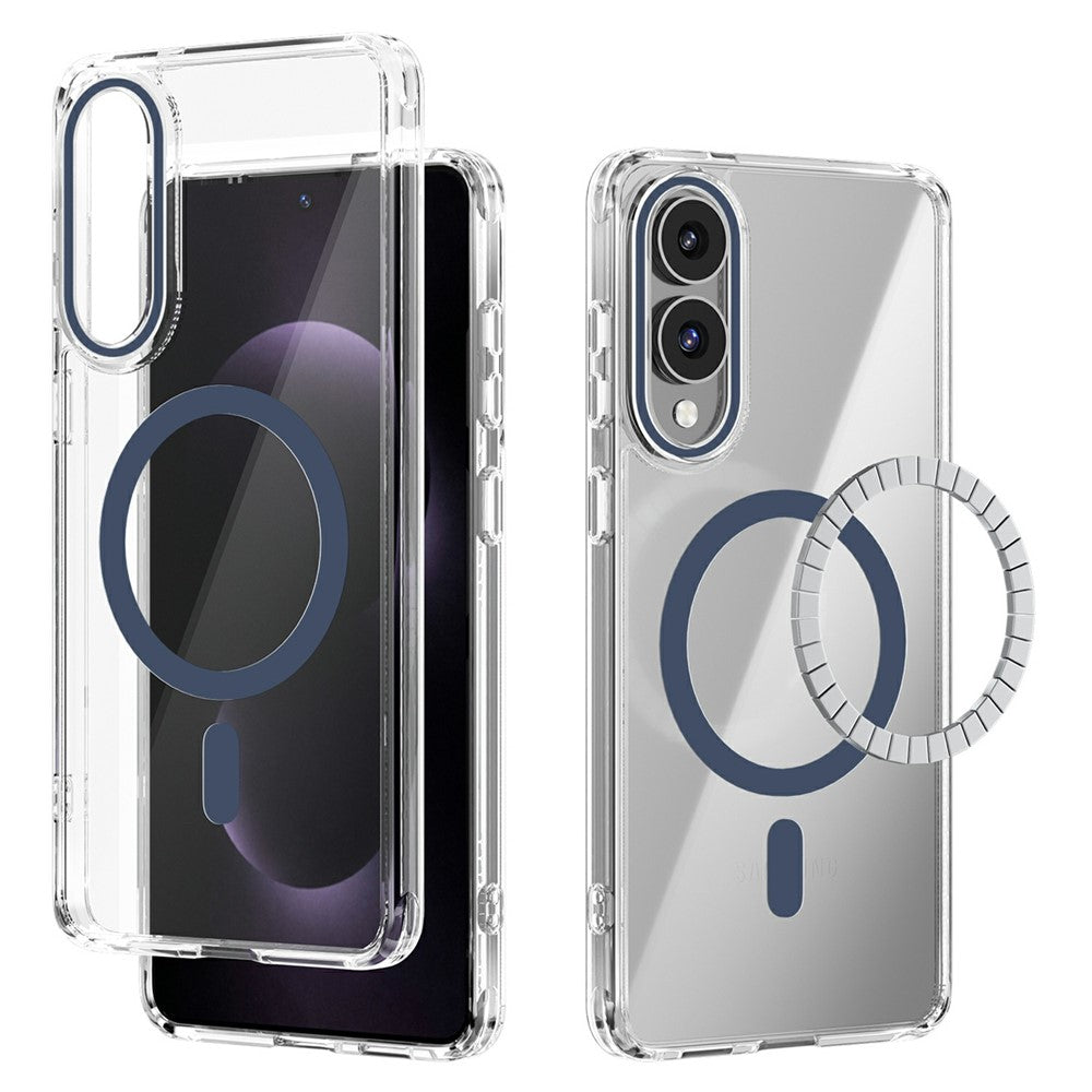 ABEEL For Samsung Galaxy S25 Edge Magnetic Case Anti Scratch Clear TPU PC Phone Back Cover