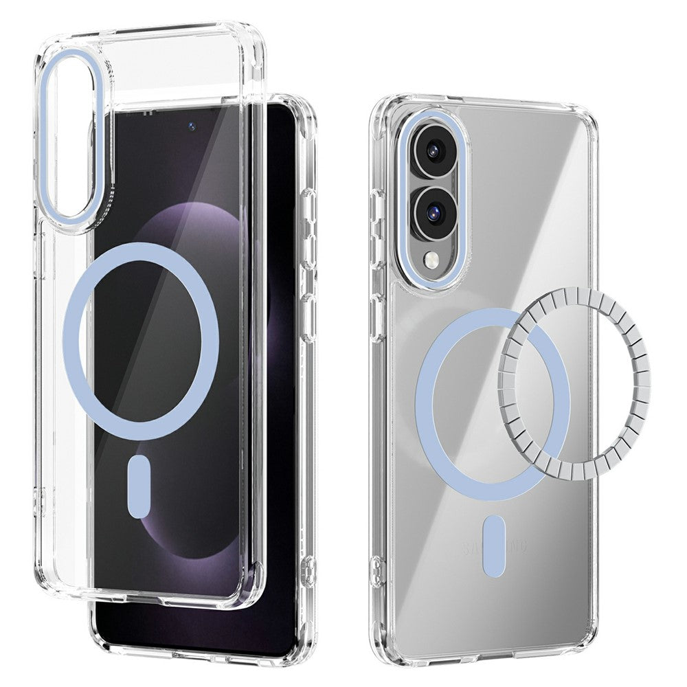 ABEEL For Samsung Galaxy S25 Edge Magnetic Case Anti Scratch Clear TPU PC Phone Back Cover