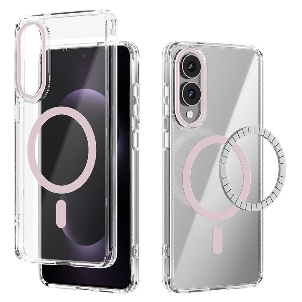 ABEEL For Samsung Galaxy S25 Edge Magnetic Case Anti Scratch Clear TPU PC Phone Back Cover