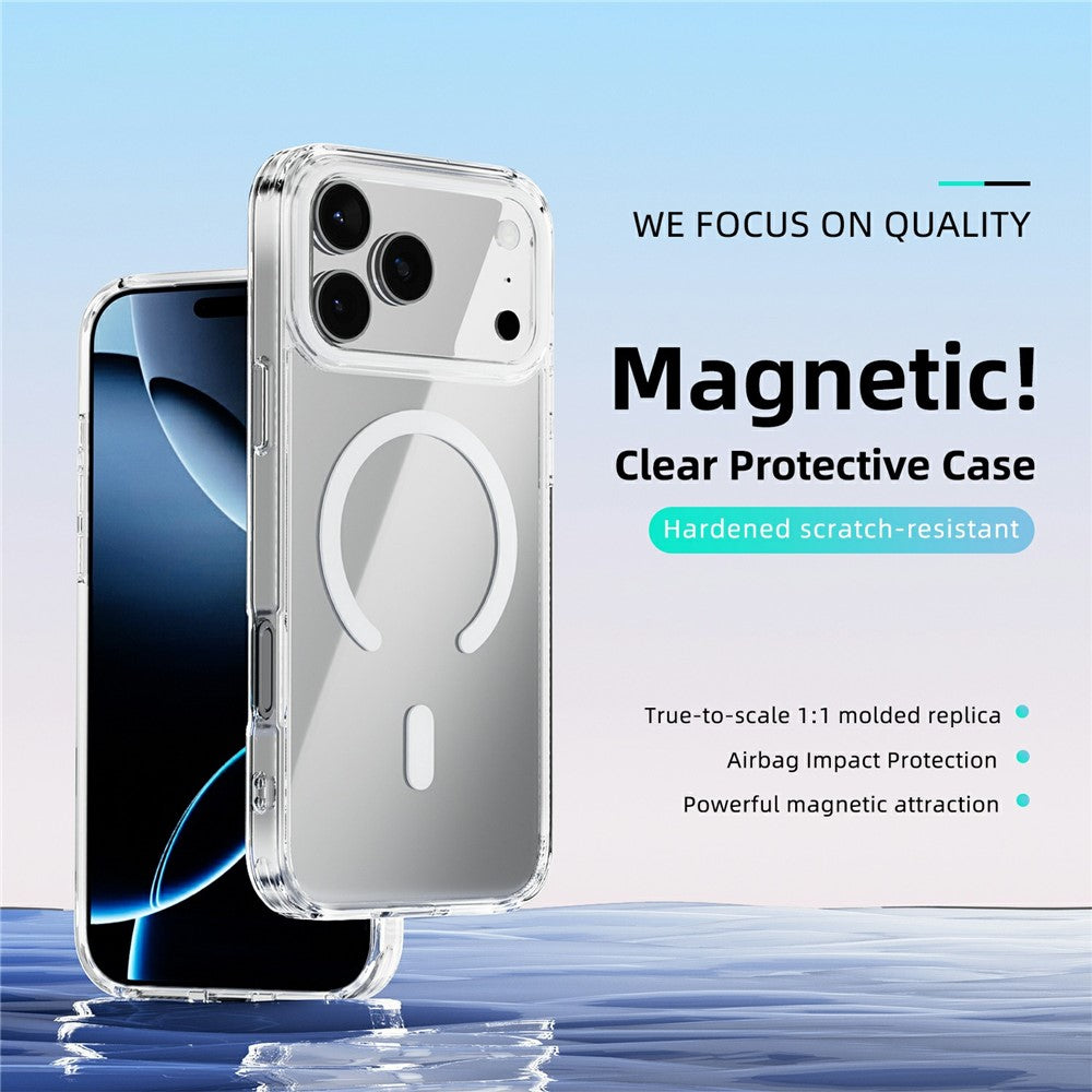 ABEEL Til iPhone 17 Pro Cover Kompatibel med MagSafe Anti-ridse Klart TPU PC Telefonbagcover