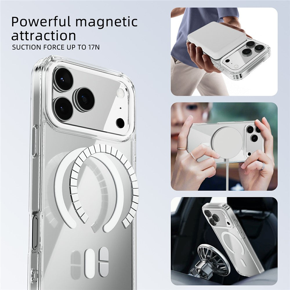 ABEEL Til iPhone 17 Pro Cover Kompatibel med MagSafe Anti-ridse Klart TPU PC Telefonbagcover